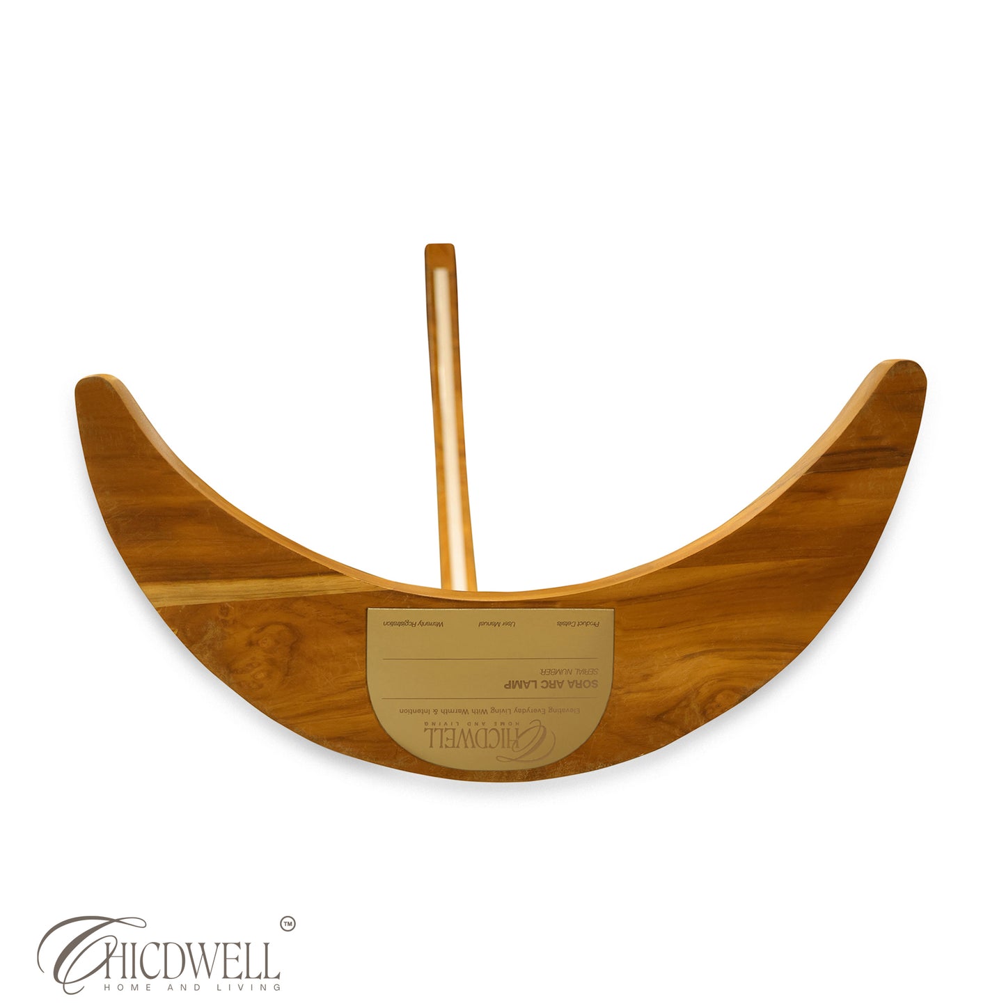 Sora Arc Lamp Smart Solid Teak Floor Lamp with App Control