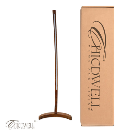 Sora Arc Lamp Smart Solid Teak Floor Lamp with App Control