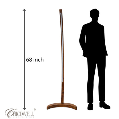 Sora Arc Lamp Smart Solid Teak Floor Lamp with App Control