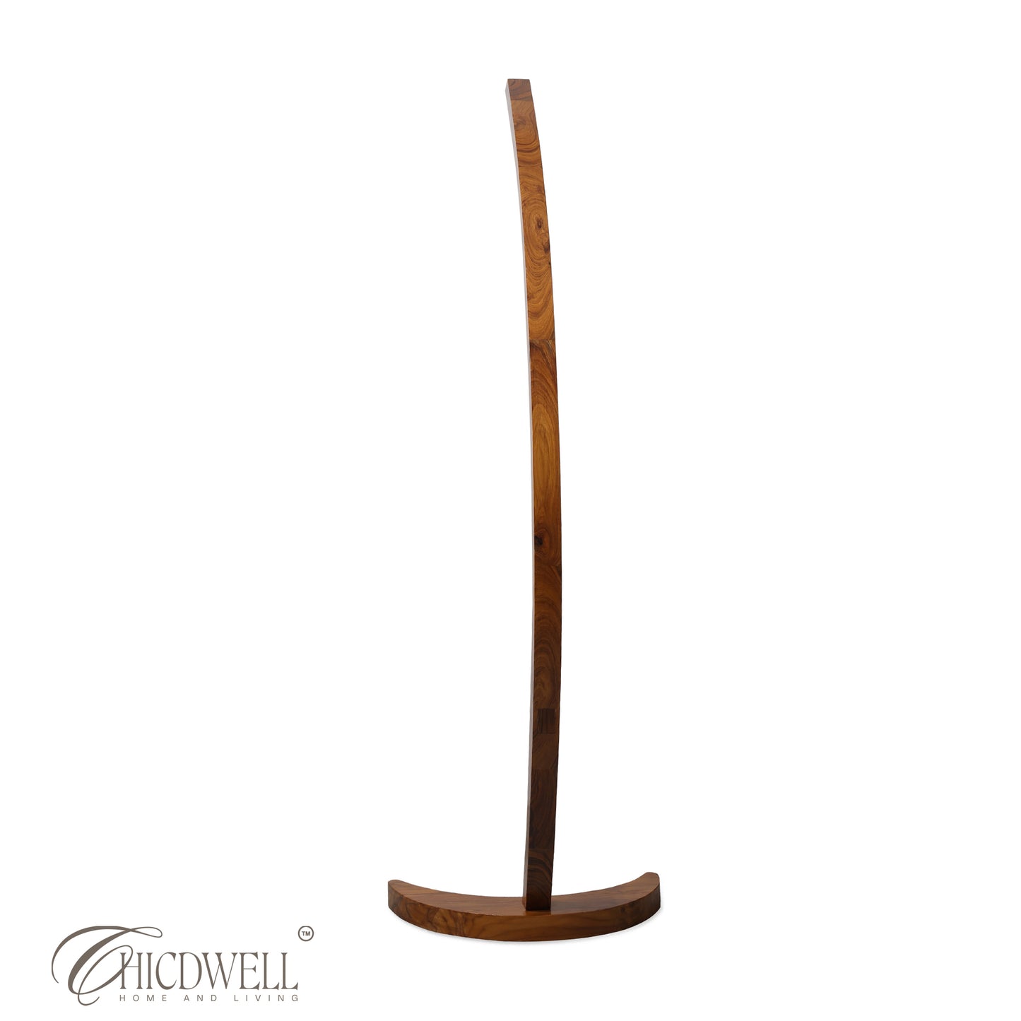 Sora Arc Lamp Smart Solid Teak Floor Lamp with App Control