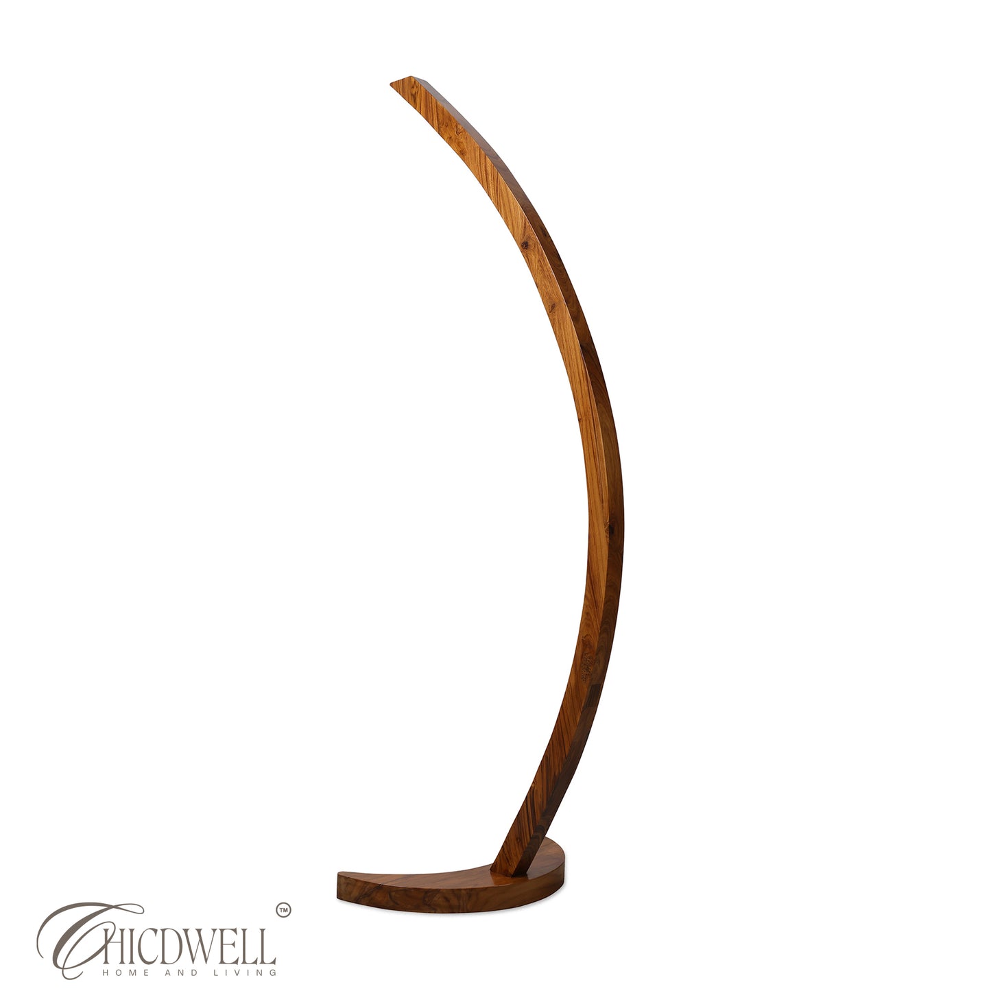 Sora Arc Lamp Smart Solid Teak Floor Lamp with App Control