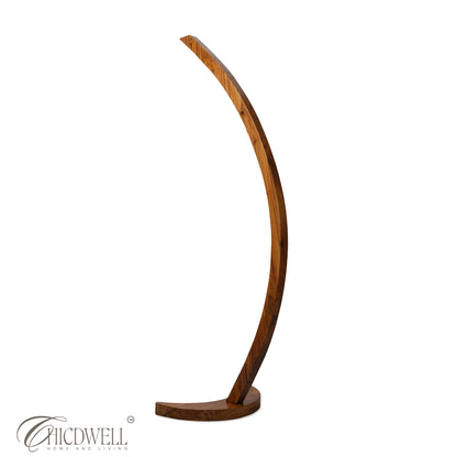 Sora Arc Lamp Smart Solid Teak Floor Lamp with App Control