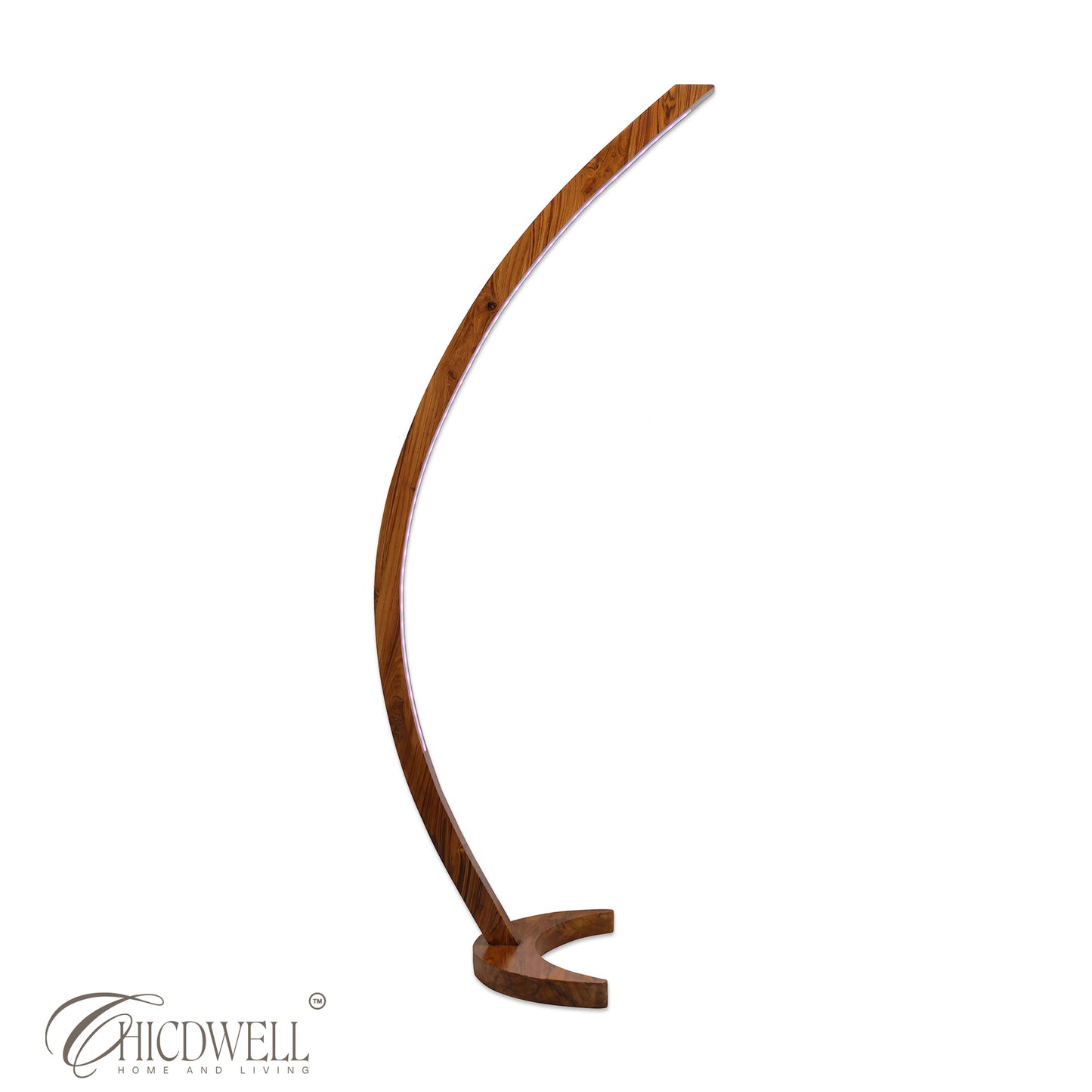 Sora Arc Lamp Smart Solid Teak Floor Lamp with App Control