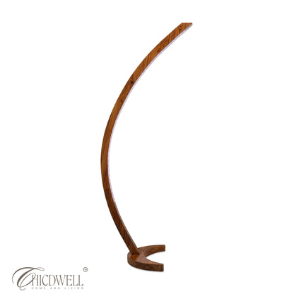 Sora Arc Lamp Smart Solid Teak Floor Lamp with App Control
