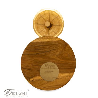 Nami Cane lamp Handcrafted Teak Floor Lamp with Woven Cane Shade